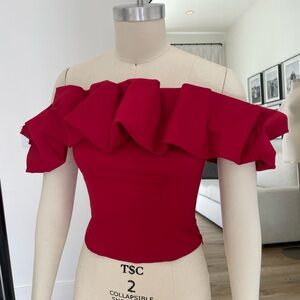 Red Off-Shoulder Women's Top